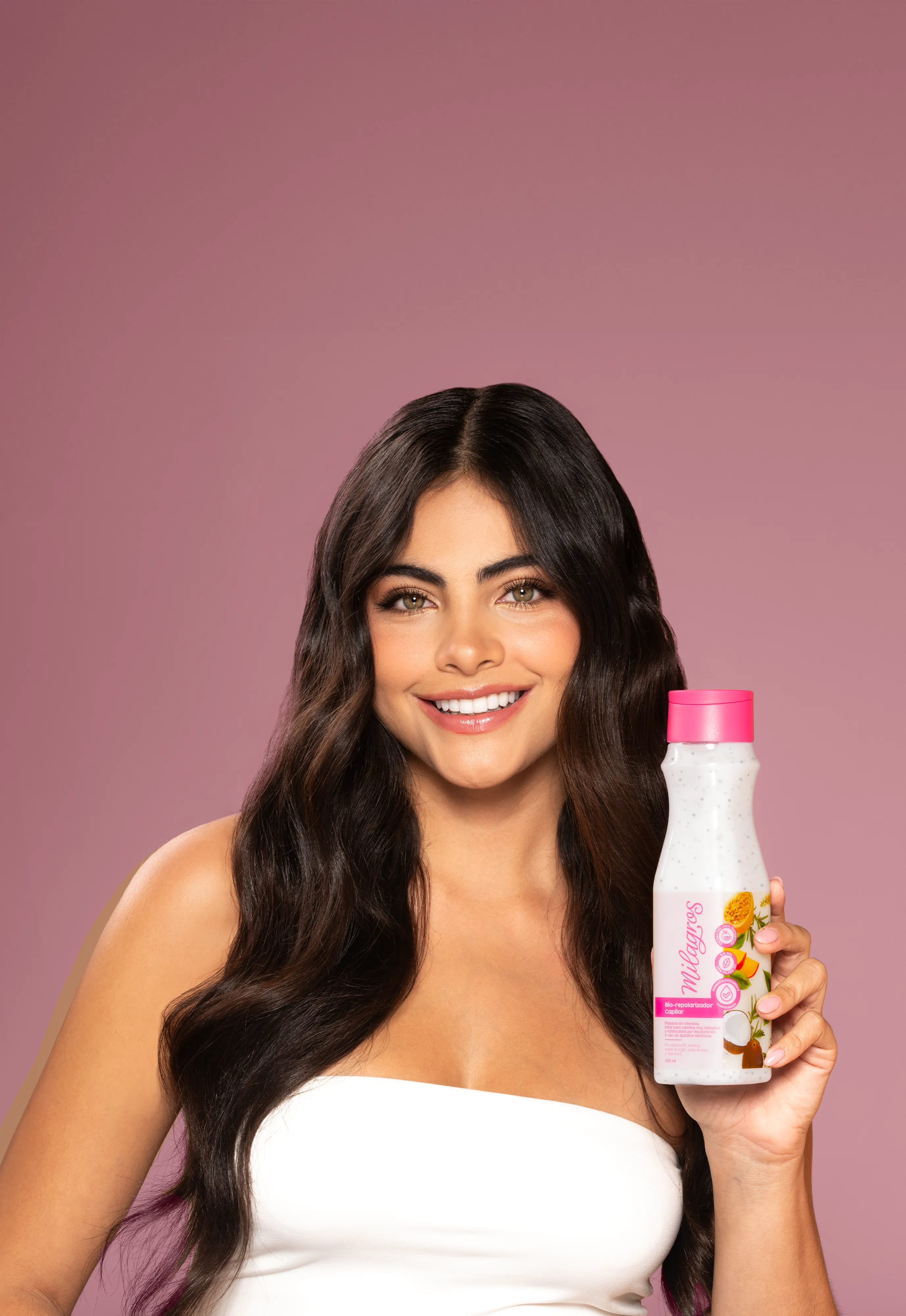 Tratamiento bio-repolarizador de Milagros, con pro vitamina B5, queratina. aceite de argán. pulpa de coco y vitamina E