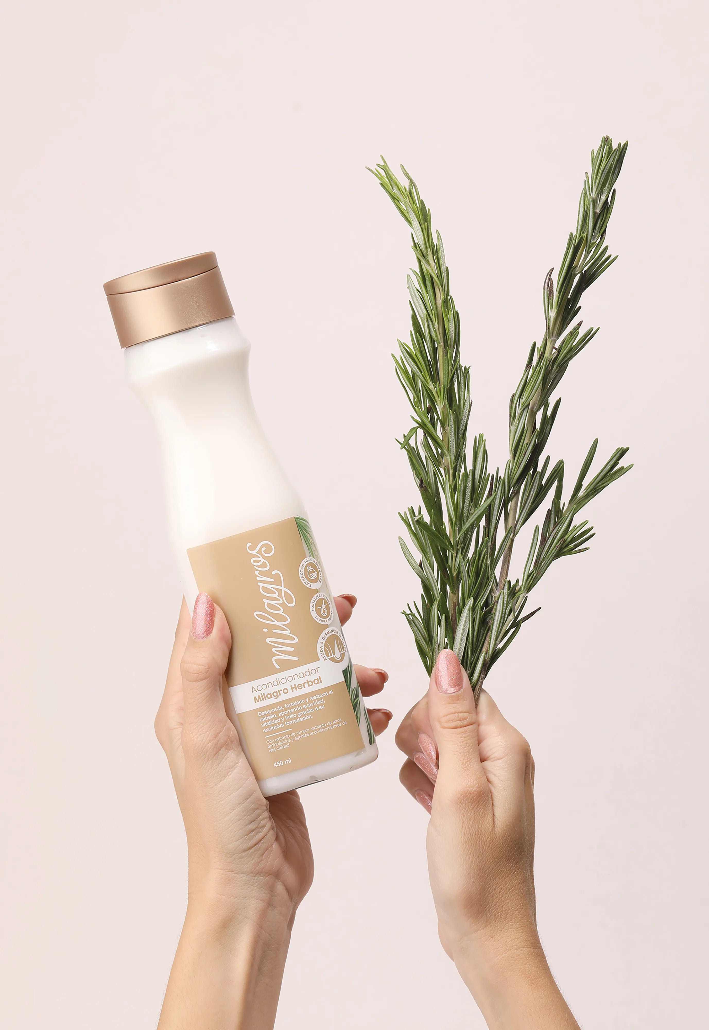 Milagro Herbal, acondicionador para el cabello con extracto de arroz, aminoácidos y extracto de romero