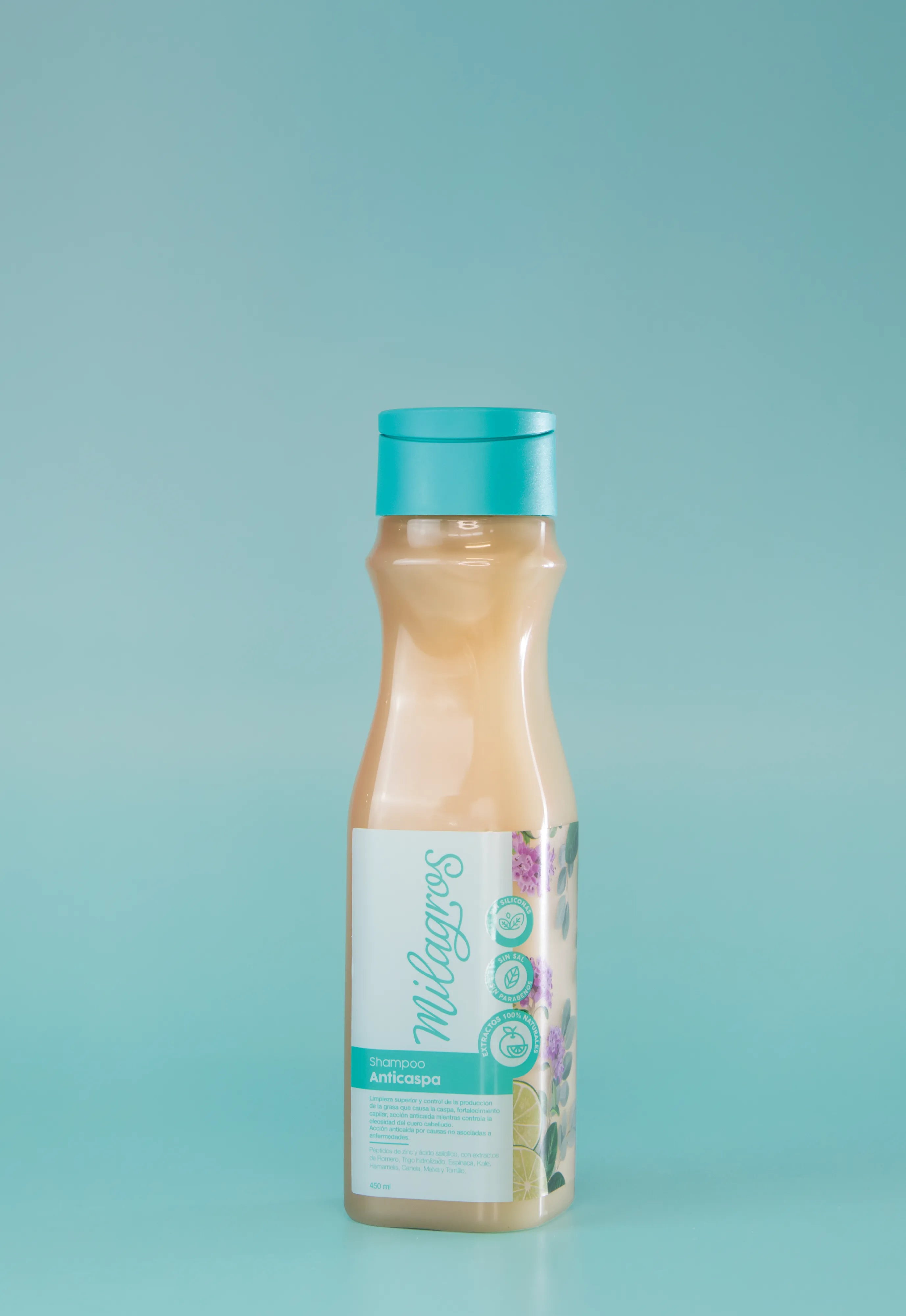 Shampoo anticaspa de Milagros con acción anticaída 
