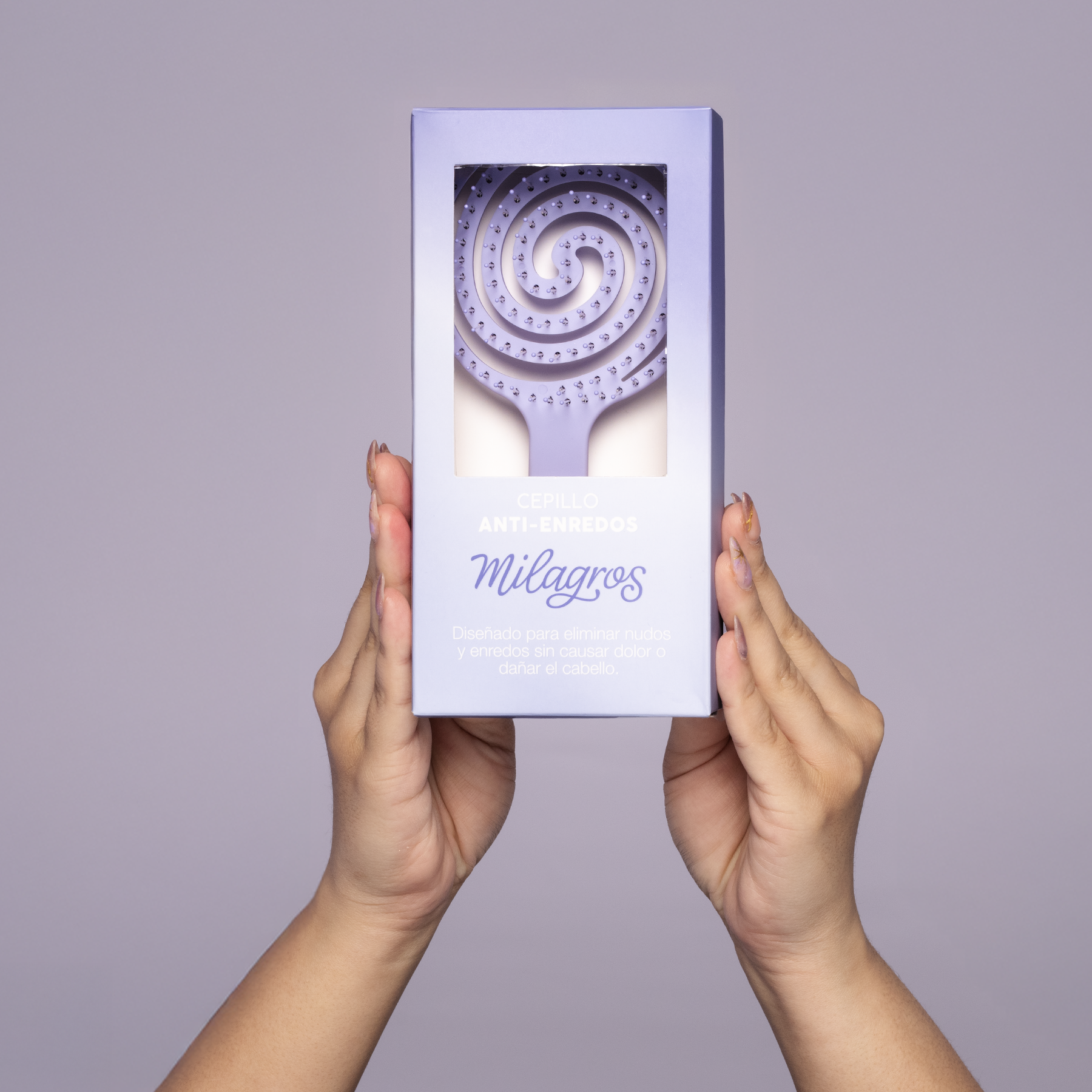 Cepillo Anti Enredo y Masajeador Capilar 2 en 1 Morado