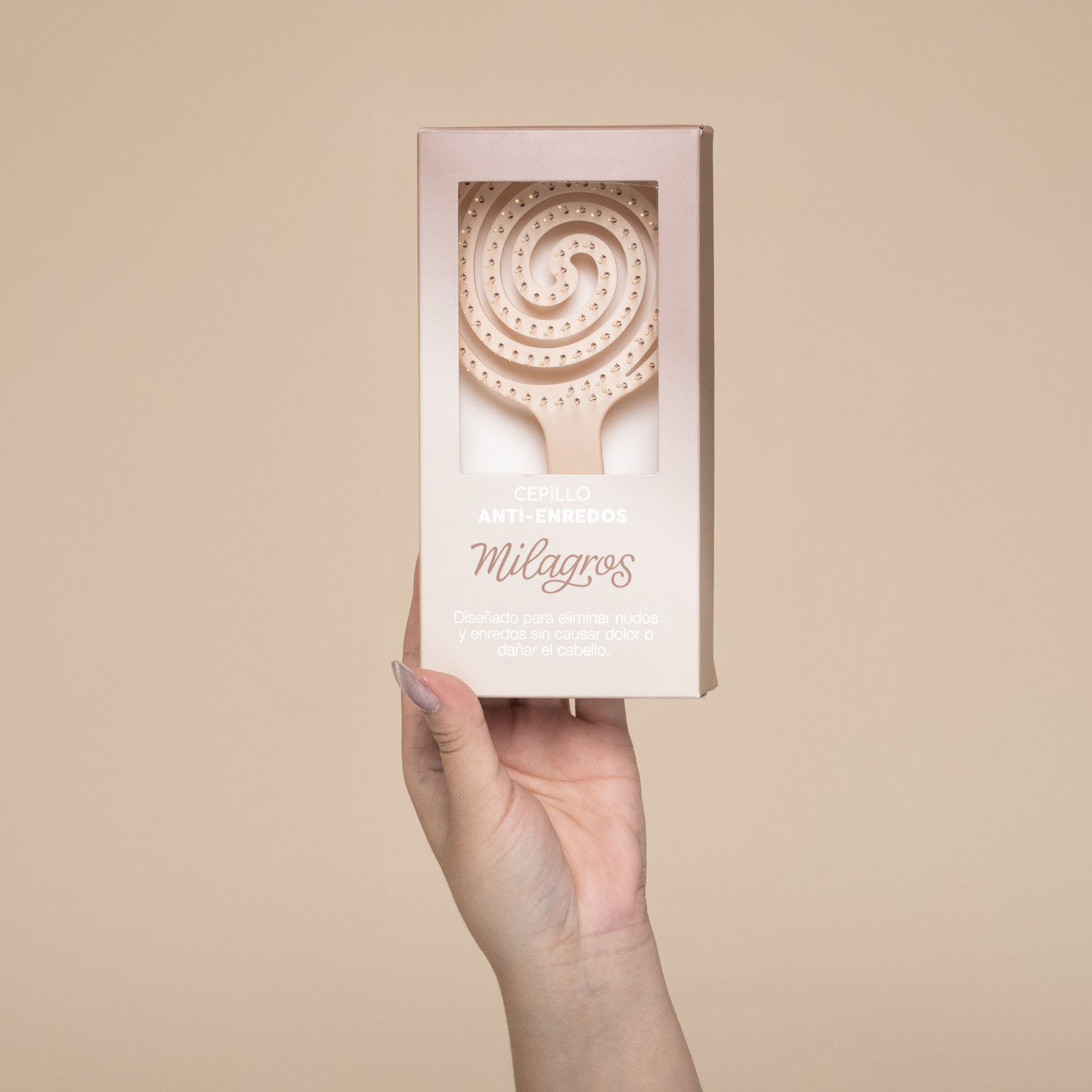Cepillo Anti Enredo y Masajeador Capilar 2 en 1 Beige