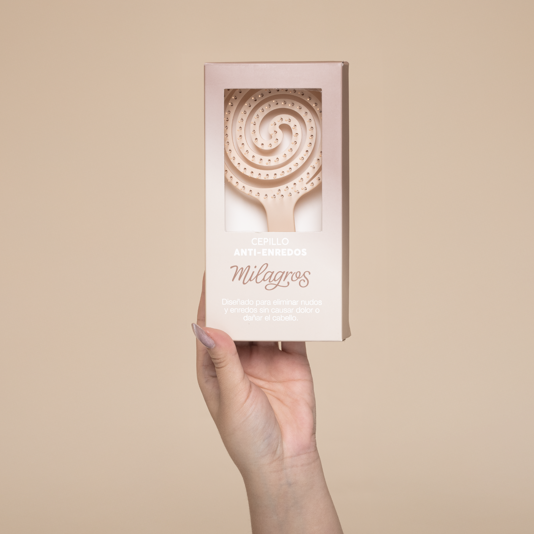 Cepillo Anti Enredo y Masajeador Capilar 2 en 1 Beige