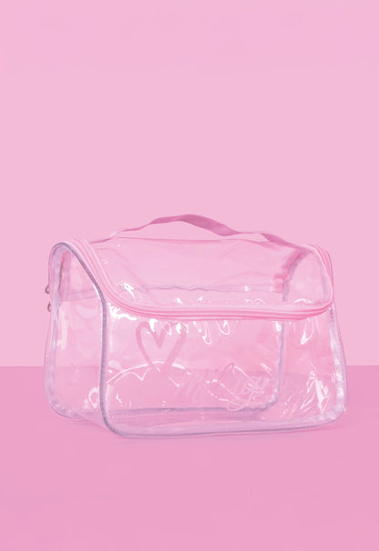 Cosmetiquera cristal perfecta para almacenar desde shampoos hasta tratamientos capilares.