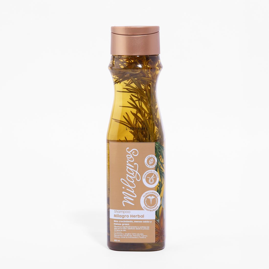 Shampoo Milagro Herbal (con romero y jengibre)