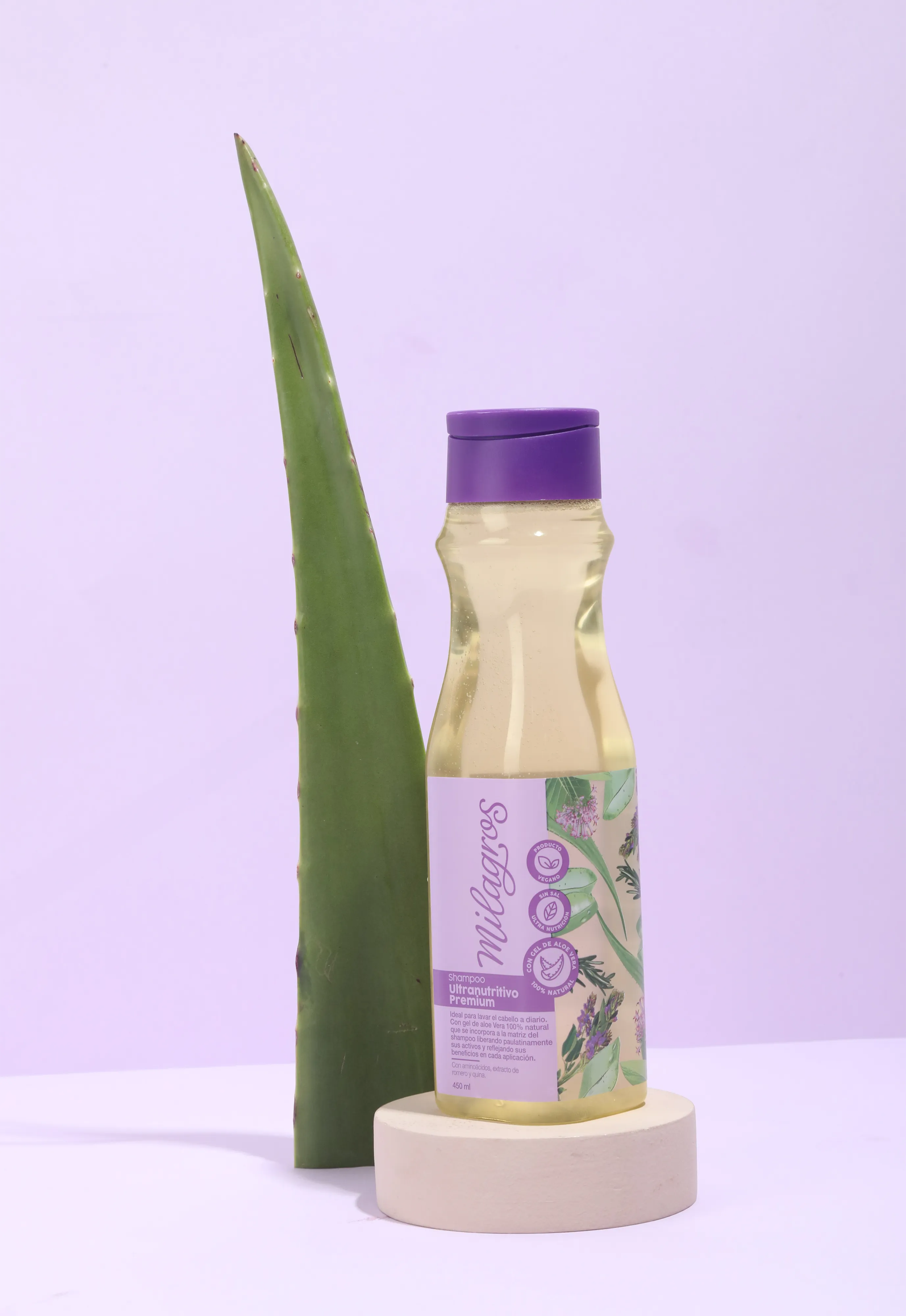 Ultra Nutritivo Premium, shampoo con aloe vera de Milagros 100% natural